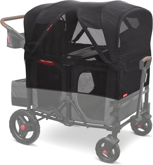 Radio Flyer Voya Stroller Wagon Accessory, Mosquito Netting Cover with Bag for 4 Seater High Sides Stroller Wagon