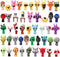 EUXOEUOX Wenda Action Figures Toy Set 48-Piece,PinkiClukrJevin PVC Toys-Collectible for Display Enthusiast