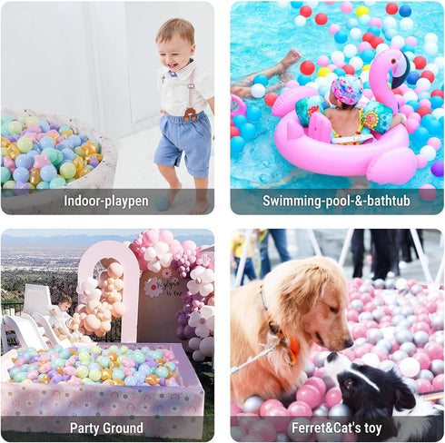 Star Ball Pit Balls for Toddlers - 200pcs Macaron Ocean Balls, Phthalate Free, Non-Toxic Crush Proof Play Balls