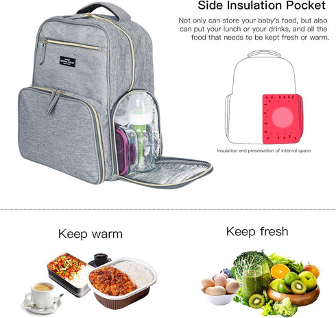 Backpack Mommy Backpack MOMIGO Breast Pump Diaper Bag - Multi-Function Outdoor Working with Insulation Pocket