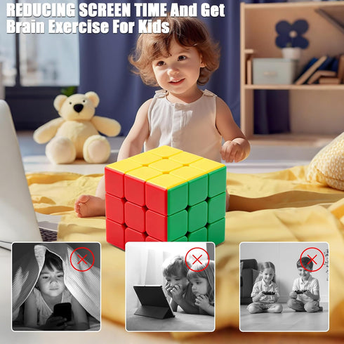 18CM 3x3 3D Giant Magic Cube, Big Speed Cube Color-Matching Sensory Puzzle Box Super Large Birthday Christmas Stocking