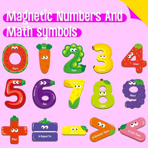 Magnetic Numbers & Math Symbols, Educational Learning Tool for Kids, 25PCS Magnets for Toddlers