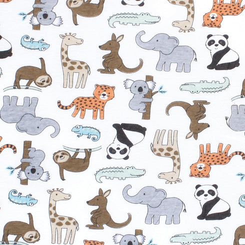 Hudson Baby Unisex Fitted Crib Sheet - Zoo Animals, One Size