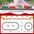 Set 3-8 Classic Electric Train for Toddlers Battery Operated Push-Button Train with Lights & Sounds, No Remote