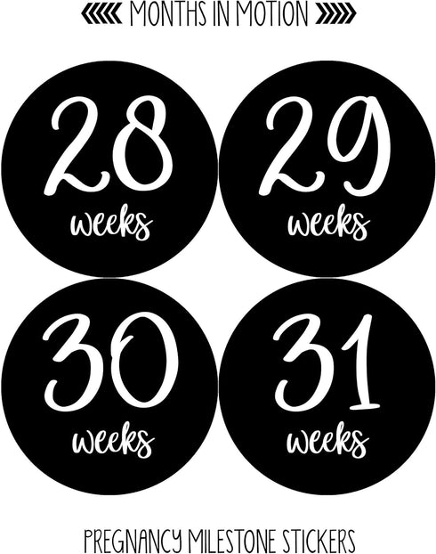 Pregnancy Weekly Belly Growth Stickers, Large Set of 36, Week to Week Photo Prop for Expecting Maternity Keepsake