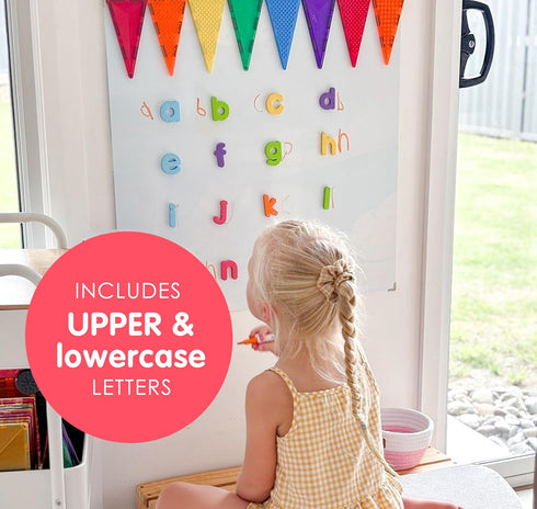 Curious Columbus Magnetic Letters and Numbers for Toddlers, Foam Alphabet Fridge Magnets for Kid Learning