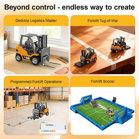 DAOGU 1:64 6-12,Christmas mini RC Forklift Toy - Alloy Remote Control Crane with Liftable Forks,STEM Educational