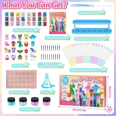 73+ 20 5 6 7 8 9 10 11 12 Subao DIY Glitter Gel Pens Making Kit,Pen Creator Studio,Make Your Own Sparkly Colorful