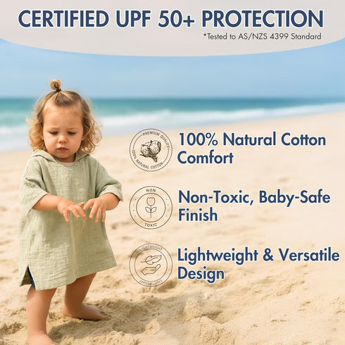 50+ 3-5 Hooded Towels for Kids - Patented Rayguard Technology UPF Protection | Poncho is Essential for Enjoying a Sunny