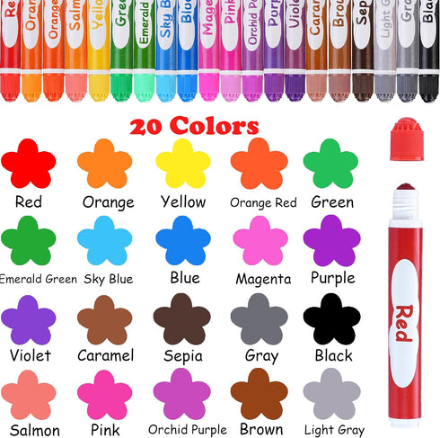 Dot Markers, 20 Colors Washable Dot Paint Markers for Toddlers, Kids Art and Crafts Kits