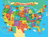 MasterPieces 60 Piece Educational Jigsaw Puzzle for Kids - USA Map State Shaped - 16.5"x12.75"
