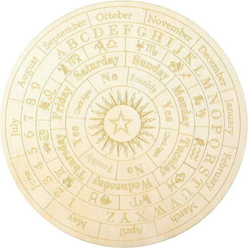 Star Pendulum Board Wooden Dowsing Board for Divination, Metaphysical Message Board for Witchcraft Supplies (5.9 Inch)