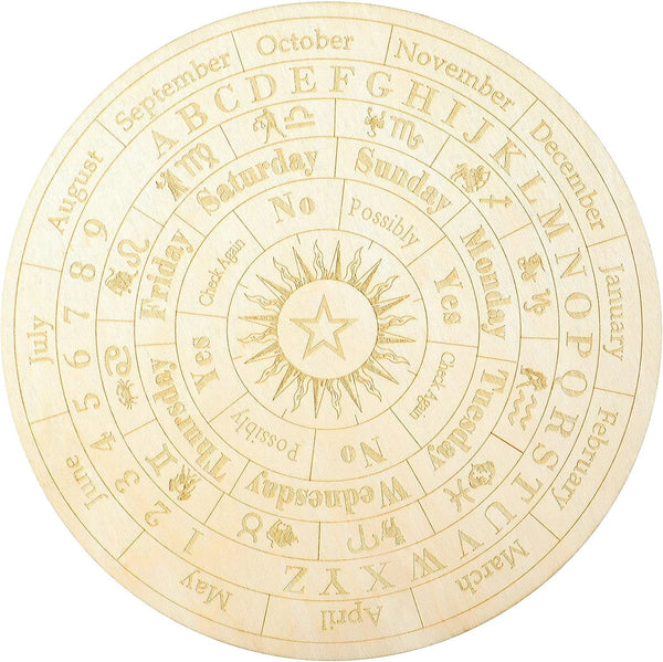 Star Pendulum Board Wooden Dowsing Board for Divination, Metaphysical Message Board for Witchcraft Supplies (5.9 Inch)