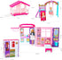 Doll House Portable & Foldable Dollhouse with 60+ Pcs & 2 Dolls, Playhouse Toy for Kids