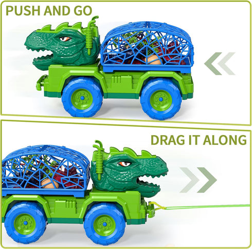 3-5, 8 3 6 3 4 5 6 7 TEMI Dinosaur Truck Toys for Kids Tyrannosaurus Transport Car Carrier Truck with Spray, Dinosaur