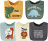 The Peanutshell Terry Bib Set for Baby Boys, 10 Pack for Feeding, Teething, & Drooling, Dinosaur