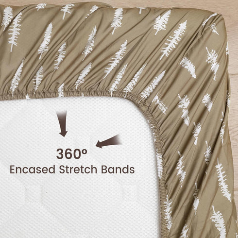 3 Pack Pack Pack PHF Soft Mini Crib Sheets, Woodland Silky N Play Sheets for Baby Boys Girls Neutral, Universal Fit