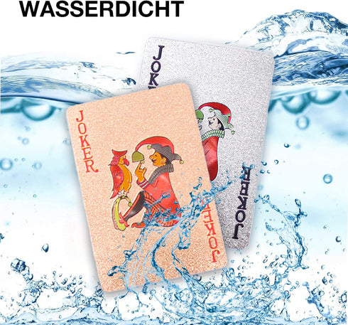 2 Packs Standard Playing Card Decks - Waterproof Plastic Poker Cards for Texas Hold'em, Blackjack, and More