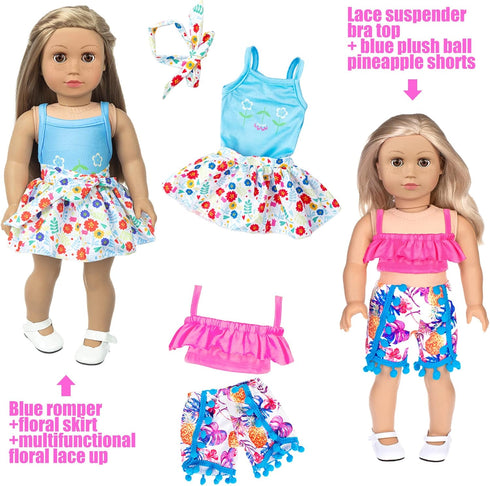 Fashion 10 Sets 18 Inch Doll Clothes and Accessories Play Set, Mermaid Shining Dress Outfits (No Doll)