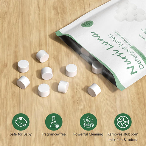 150 Count Detergent Tablets for All Brands Baby Bottle Washers, Gentle Formula Baby Bottle Washer Tablets
