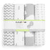 Premium Baby Changing Pad Covers 4 Pack - Pure Cotton Machine Washable Grey and White Changing Table Cover