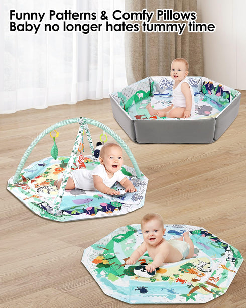 4-in-1 6 18 dearlomum Interactive Activity Mat,Baby Play Mat with Learning Toys, Motor Skill Development,Ball Pit
