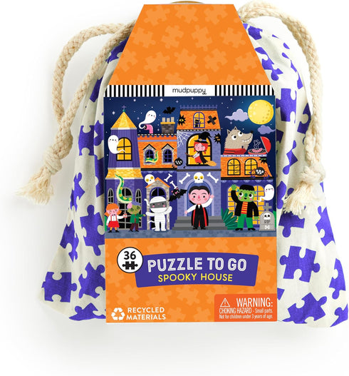 Mudpuppy Spooky House – 36 Piece Jigsaw Puzzle Featuring an Adorable Haunted House with Spooky Friends