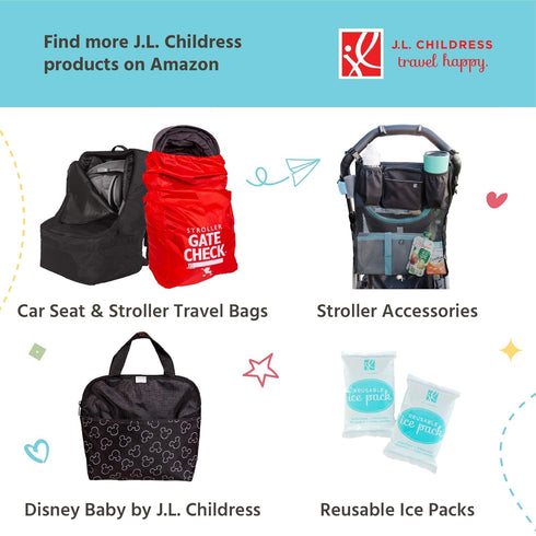 Pack 2-4 J.L. Childress TwoCOOL Breast Milk Cooler Travel Bag - Insulated Baby Bottle Storage Bag, Portable Organizer