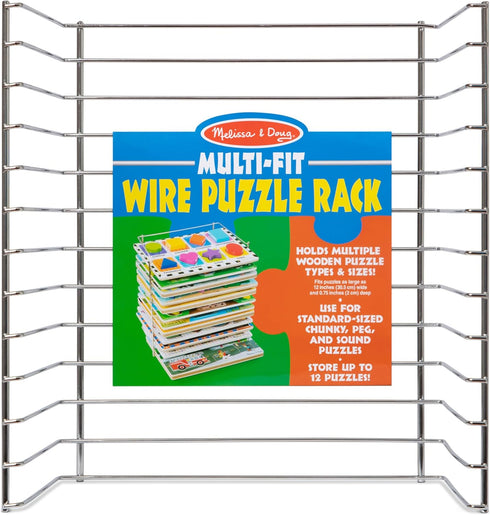 12 inches 0.75 inches Melissa & Doug Multi-Fit Metal Wire Puzzle Rack wide and deep