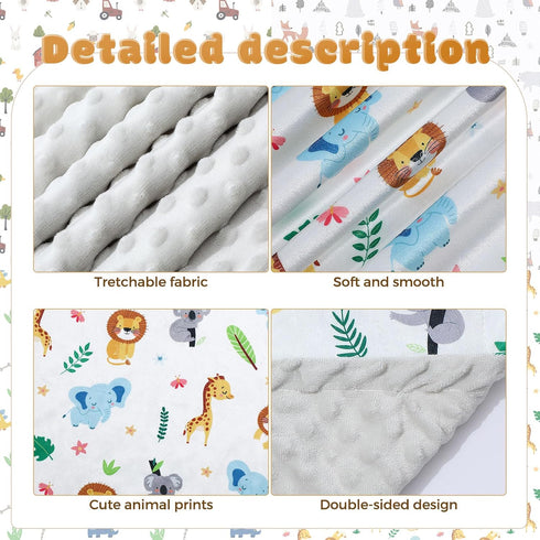 4 Pack 30 40 Inch Tiamon Baby Blanket for Boys Girls x Soft Double Layer Blankets with Dotted Backing Lovely Design