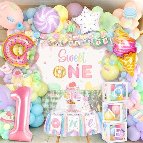 Kriyokiaa 1st Birthday Decorations for Girl 150 Pcs Sweet One Birthday Party