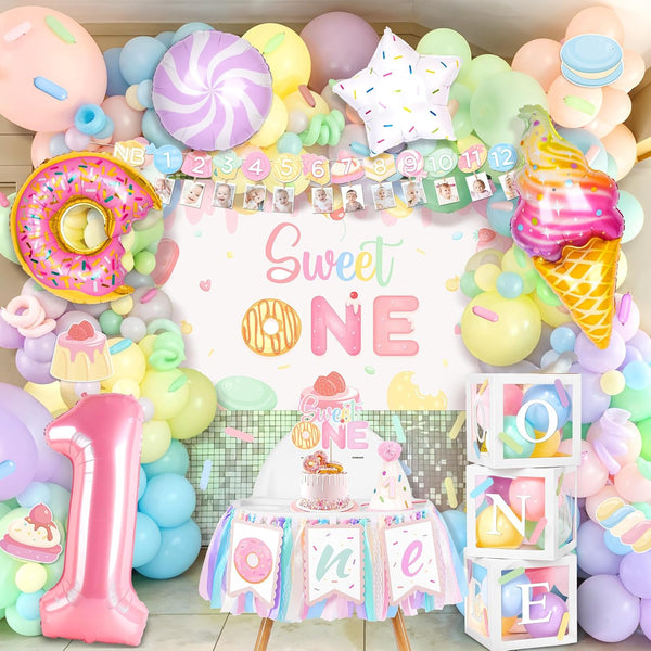 Kriyokiaa 1st Birthday Decorations for Girl 150 Pcs Sweet One Birthday Party