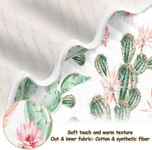 Cactus Baby Blanket for Girls Boys Soft Warm Reversible Infant, Newborn, Toddler Receiving Blanket Unisex Travel Throw Blanket for Crib Stroller Nursery, 30"x40" by FUGIDOG