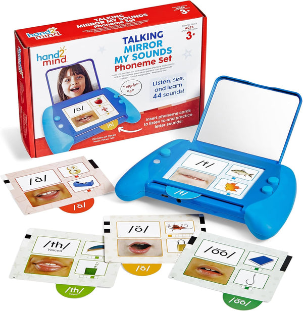 hand2mind Talking Mirror My Sounds Phoneme Set, Phonemic Awareness and Speech Therapy Materials, Toddler Talking Flash