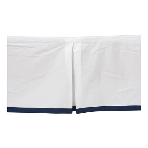 Navy Crib Skirt with White Band - Bacati Mix N Match