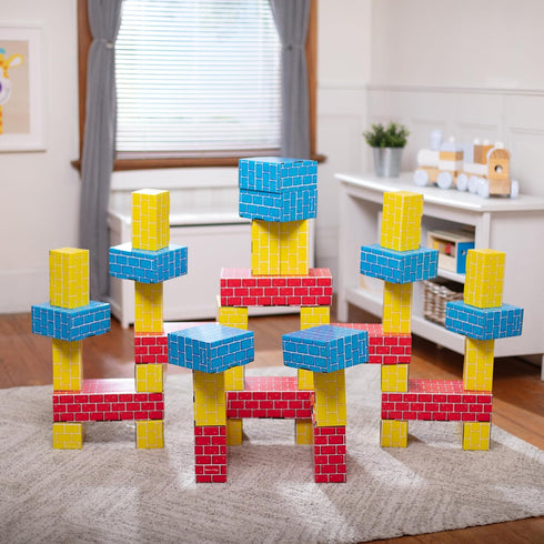 Melissa & Doug Jumbo Extra-Thick Cardboard Building Blocks - 40 Blocks in 3 Sizes for Pretend Building