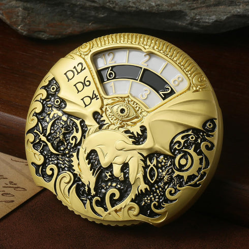 7-in-1 Set Dragon Roulette Spinner Dice DNDND Fidget Spinner Metal DND Dice with Luxurious Gift Box for Dungeons