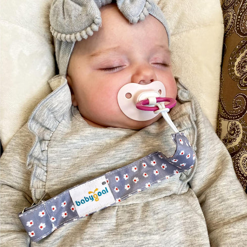 Babygoal Floral Pacifier Clips, 6 Pack Pacifier Holder Clips for Boys and Girls, Fits Most Pacifier Styles, Teething