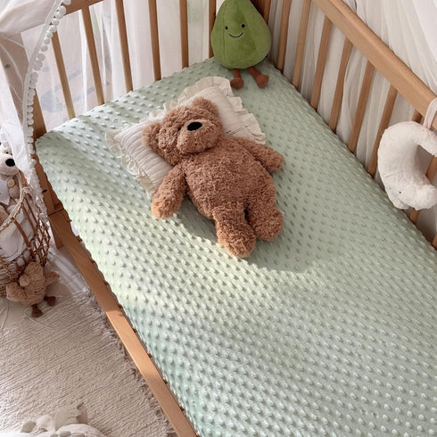 2 Pack,Plush Mattress(28"x52"),Soft La&Sheer Fuzzy Crib Sheets Fitted Fleece Minky Crib Sheet for Standard Crib Fluffy