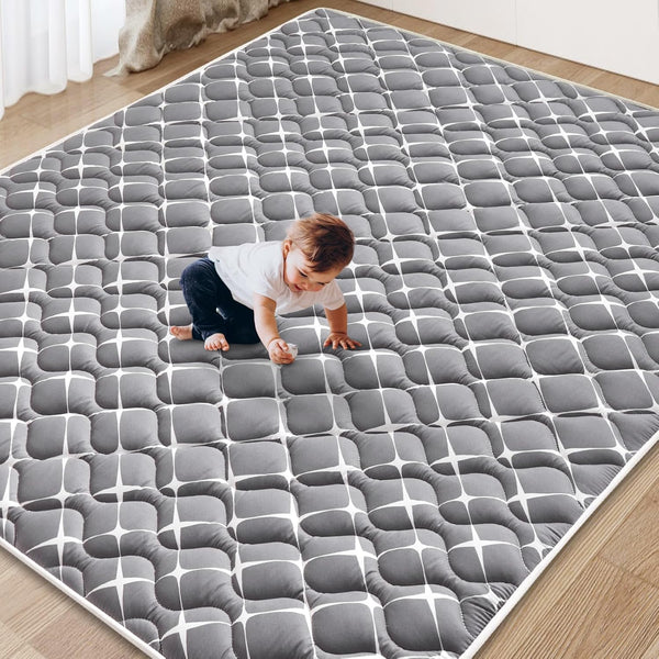 Baby Play Mat - 65" X 50",Premium Thicker Foam One-Piece Machine Washable,