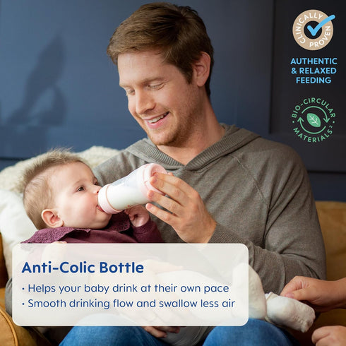 MAM 9 oz. 6 Pack 4 Pack Easy Start Matte Deco Bottle with Slow Flow Nipple Bundle for Newborn and Older Babies