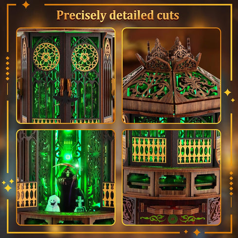 Roine Lxux 3D 3D Wooden Puzzle of Creative Gift, for Family and Friends, Wooden Puzzles Light Enhance the Lighting