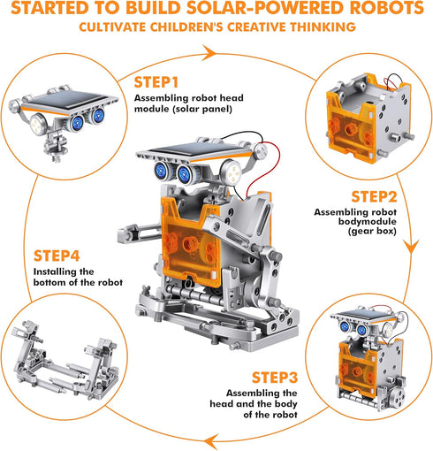 13-in-1 8+, Set 8+ STEM Education Solar Power Robots Toys for Boys Age Educational Toy DIY Science Kits for Kids