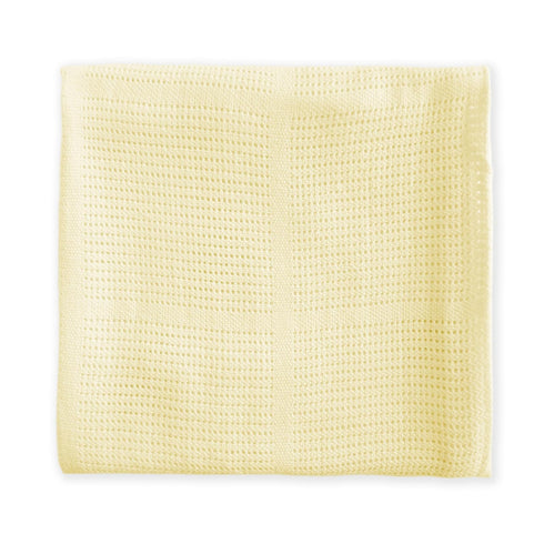Amazing Baby Cellular Blanket, Premium Cotton Knit, Ultra Soft, Breathable, Cozy Gift for Baby Boys and Girls, Favorite Toddler Blanket, 44 x 44 inches (112 x 112 cm), Soft Yellow by Amazing Baby