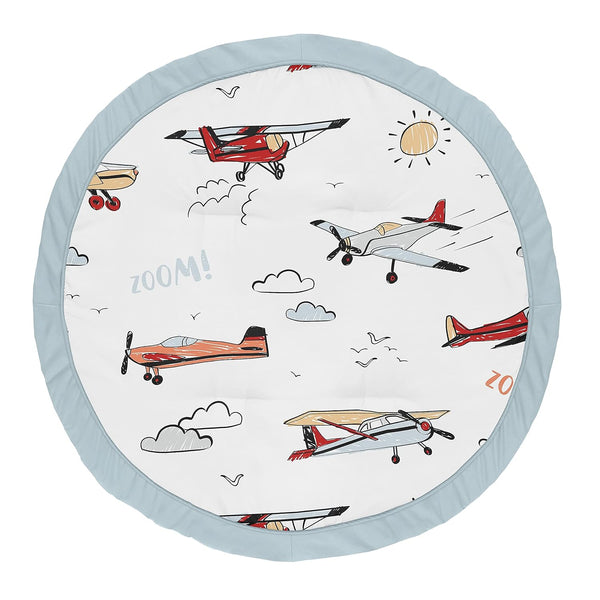 Sweet Jojo Designs Vintage Airplane Boy Baby Playmat Tummy Time Infant Play