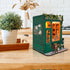 Set DIY Book Nook Kit, Miniature Bookshelf Decor with LED Lights, Laser-Cut Wooden Craft for Adults, Creative Gift