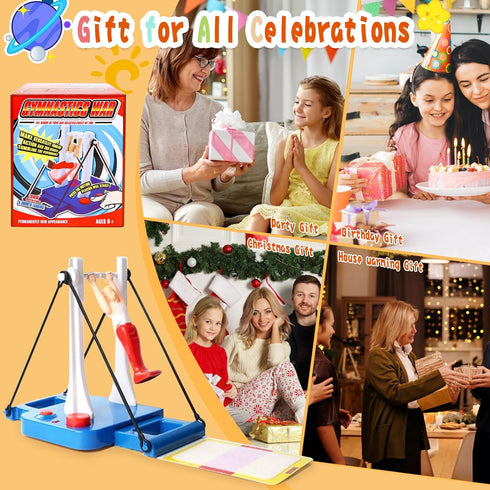 Gymnastics Challenge Game, Fun Toy for Girls & Boys Ages 8+, Ideal Table Game for Active Kids