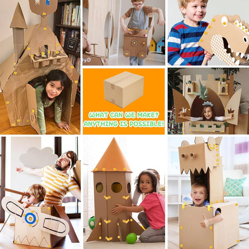 273 Set 4 5 6 Cardboard Cutting Tools for Kids, PCS Cardboard Construction Kit, Safe Kids Tool for Todder, Creative Toy