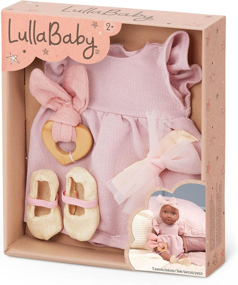 14-Inch 2+ LullaBaby Baby Doll Clothes Pink Dress, Headband, Teether & Shoes Pretend Play Years Baby Doll Dress Outfit