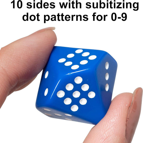 LEARNING ADVANTAGE Subitizing Dice - Set of 6 - Hands On Math Manipulative - Teach Early Numeracy - Math Games for Kids